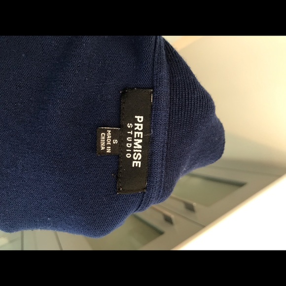 Navy Ballet Wrap Sweater, Premise Brand S - Picture 2 of 4